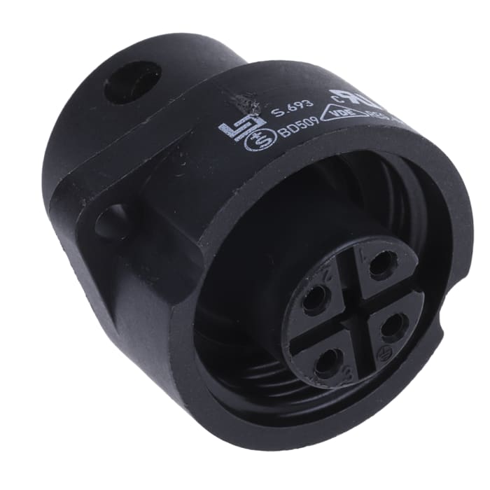 binder Circular Connector, 4 Contacts, Panel Mount, Socket, Female, IP67, 693 Series