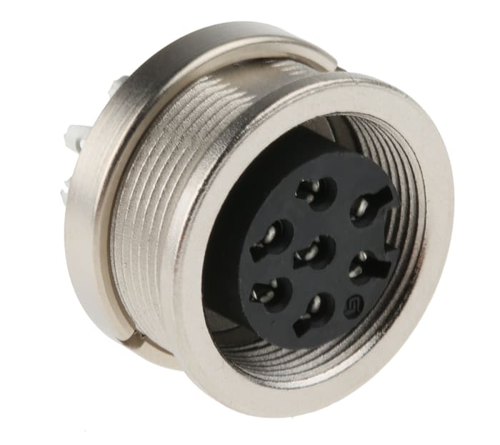 binder Circular Connector, 7 Contacts, Panel Mount, M16 Connector, Socket, Female, IP40, 680 Series