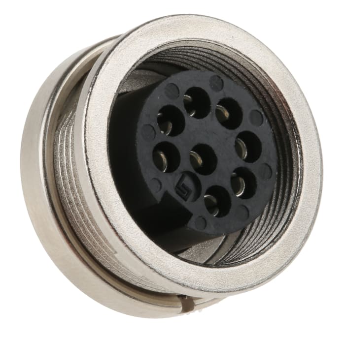 binder Circular Connector, 8 Contacts, Panel Mount, M16 Connector, Socket, Female, IP40, 680 Series