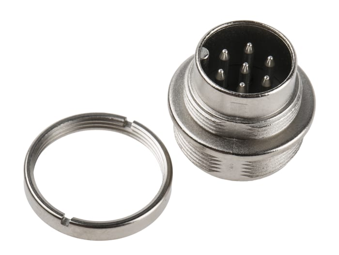 binder Circular Connector, 7 Contacts, Panel Mount, M16 Connector, Plug, Male, IP40, 680 Series