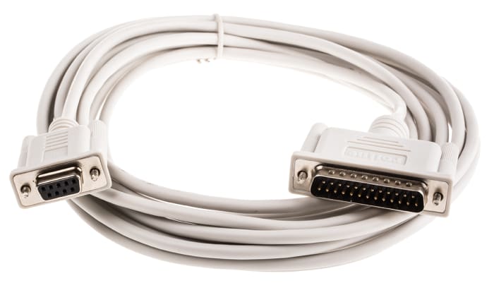 Roline Female 9 Pin D-sub to Male 25 Pin D-sub Serial Cable, 6m