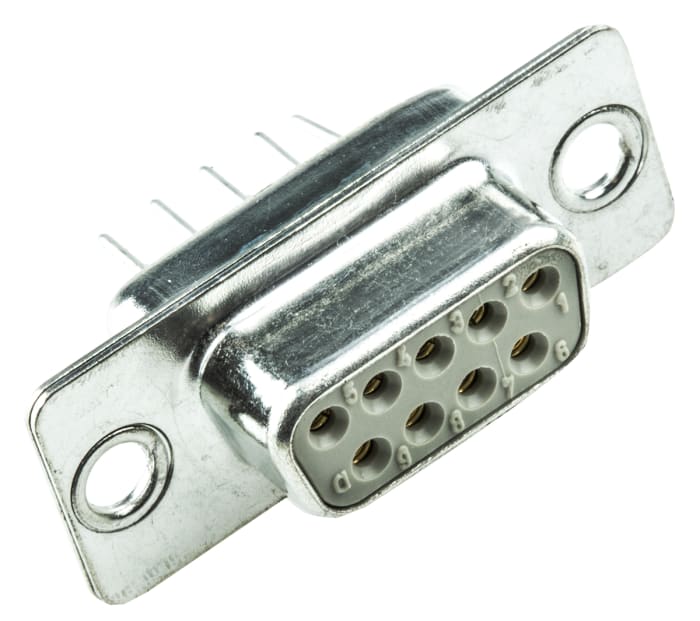 HARTING 9 Way Through Hole D-sub Connector Socket, 2.74mm Pitch