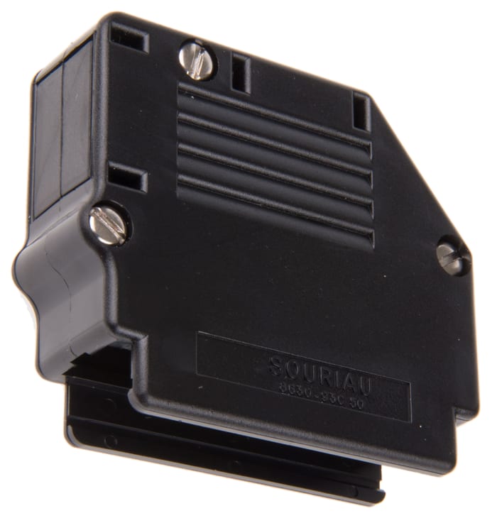 Amphenol Communications Solutions 863093C Series Thermoplastic Angled, Straight D Sub Backshell, 50 Way, Strain Relief