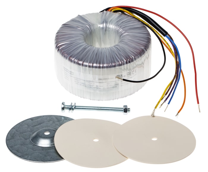Transformateur torique RS PRO, 2 x 115V c.a. → 2 x 40V c.a., 300VA