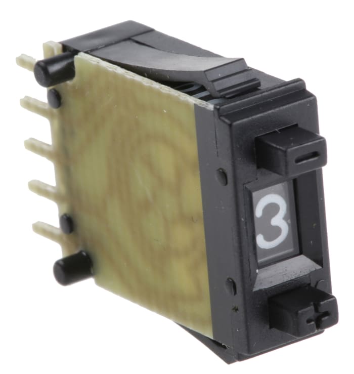 Hartmann Pushwheel Switch BCD Pushwheel Through Hole Panel Mount 100mΩ 10-way SH6-131-AKK