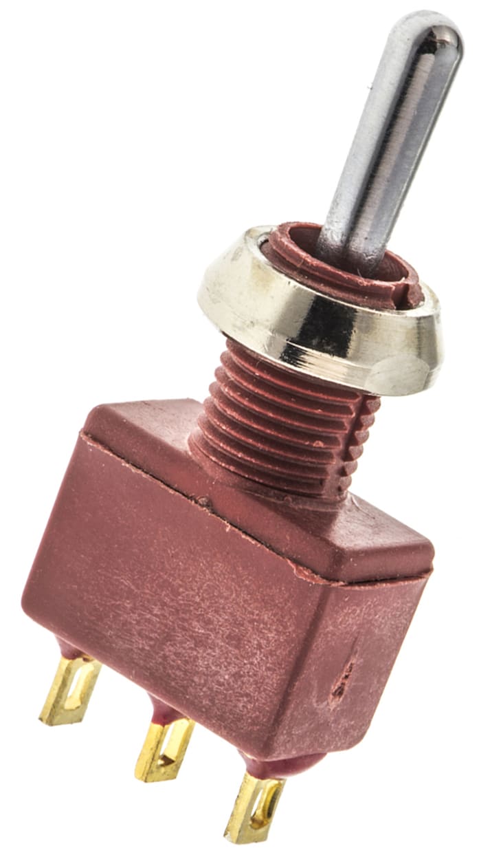 Toggle Switch / Toggle Anahtar, Tek Kutuplu Çift Atımlı (SPDT), 7,5 A (28 V dc), Pano/Panele Monte