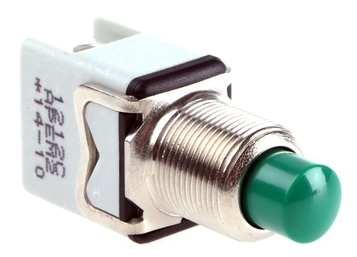 APEM Push Button Switch, Momentary, Panel Mount, 12.2mm Cutout, SPST, 250V ac