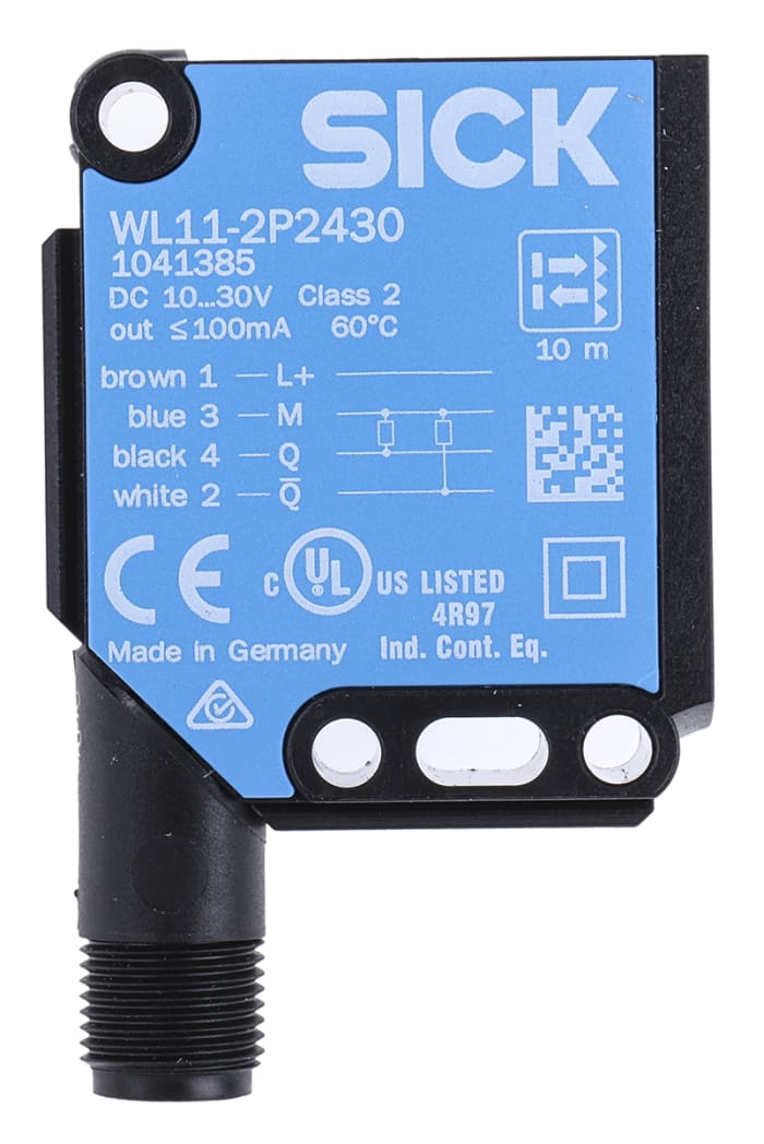 WL11-2P2430 Sick, Sick Retroreflective Photoelectric Sensor, Block Sensor,  150 mm → 10 m Detection Range, 121-2719