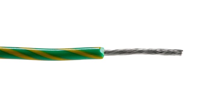 Alpha Wire Hook-up Wire PVC Series Green/Yellow 1.3 mm² Hook Up Wire, 16 AWG, 26/0.25 mm, 30m, PVC Insulation, 3077