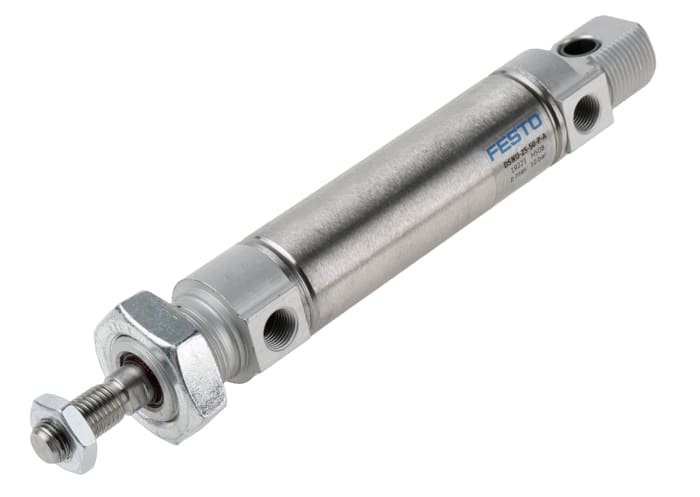 Festo Pneumatic Piston Rod Cylinder - 19221, 25mm Bore, 50mm Stroke, DSNU Series, Double Acting