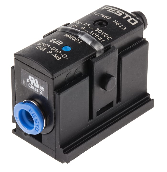 SDE5D10OQ6EPM8 Festo Festo Pressure Sensor, 15 to 30V dc, IP40