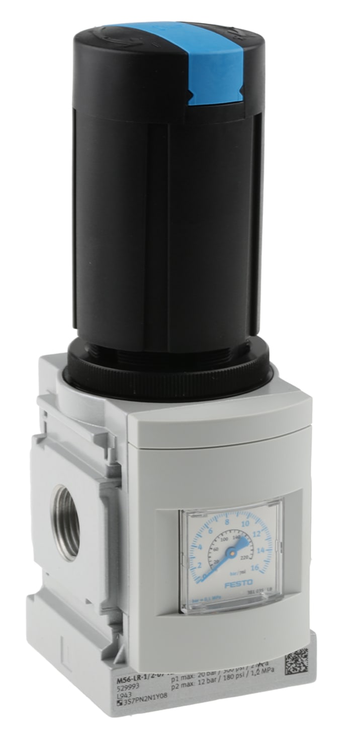Festo G 1/2 Pneumatic Regulator - 0.5bar to 12bar, 1/2in, 14bar max. input, 529993