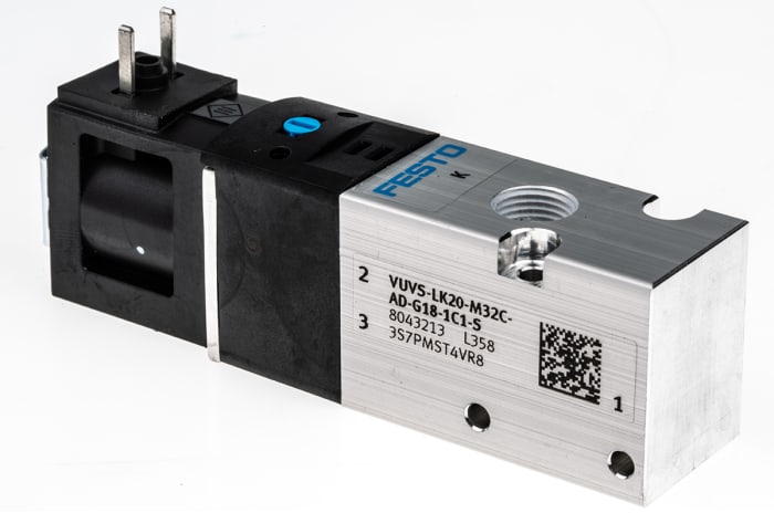Festo 3/2 Solenoid Valve - Solenoid/Solenoid G 1/8 VUVS Series 24V dc, 8043213