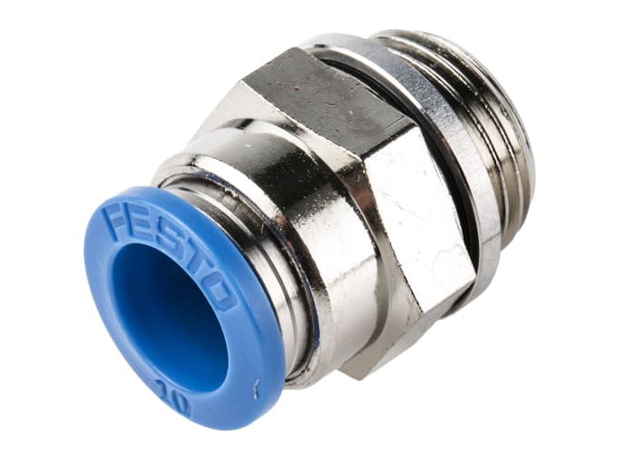 Qs G3 8 10 Festo Festo Straight Threaded Adaptor To G 3 8 Male To Push In 10 Mm Qs Series 14 Bar 121 61 Rs Components