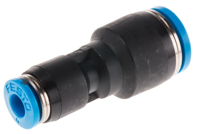 Festo QS Series Reducer Nipple, Push In 8 mm to Push In 4 mm, Tube-to-Tube Connection Style, 130606