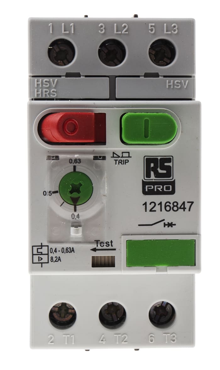 RS PRO 0.4 → 0.63 A Motor Protection Circuit Breaker