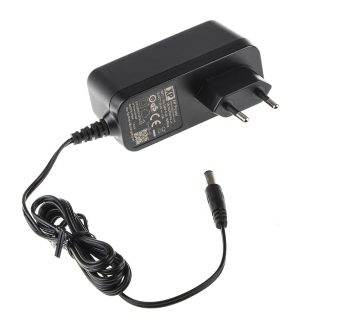 XP Power 24W Plug-In AC/DC Adapter 24V dc Output, 1A Output