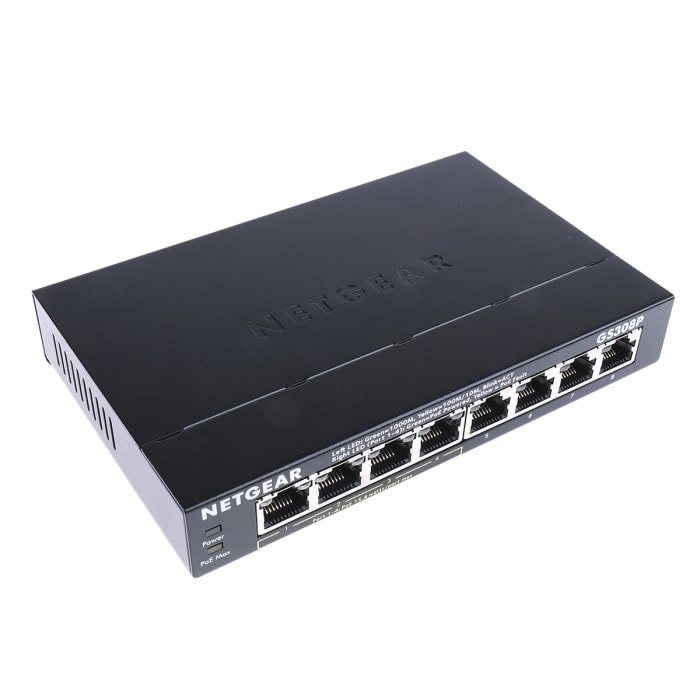Netgear SOHO GS308P, Unmanaged 8 Port Ethernet Switch With PoE