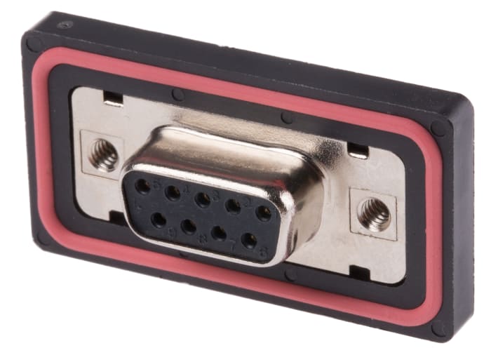 RS PRO Konektor D-Sub, řada: GTC Sealed, počet kontaktů: 9, orientace těla: Rovný, Montáž do panelu Vnitřní, D-SUB, 1.0