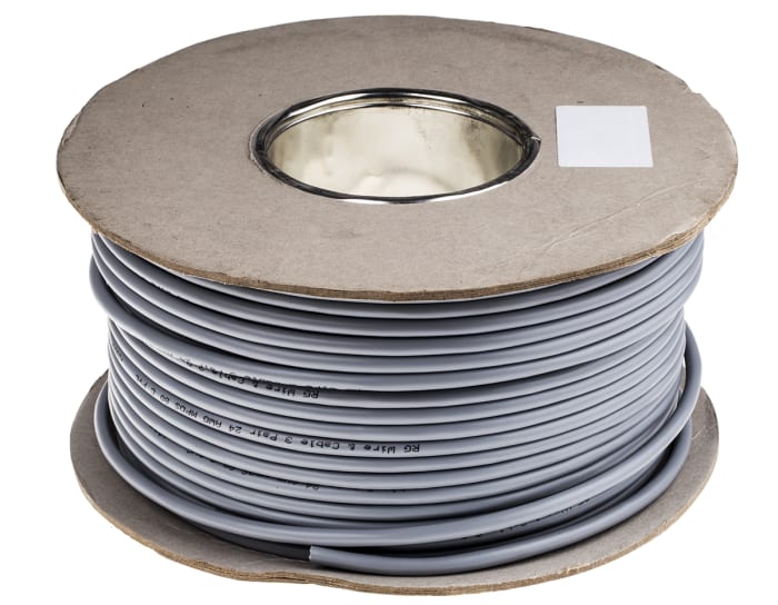 RS PRO Multicore Multipair Industrial Cable, 3 Pairs, 0.2 mm², 24 AWG, Screened, 100m, Grey Sheath