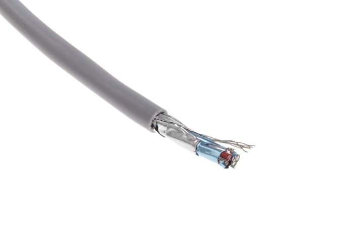 RS PRO Multicore Multipair Industrial Cable, 2 Pairs, 0.33 mm², 22 AWG, Screened, 100m, Grey Sheath