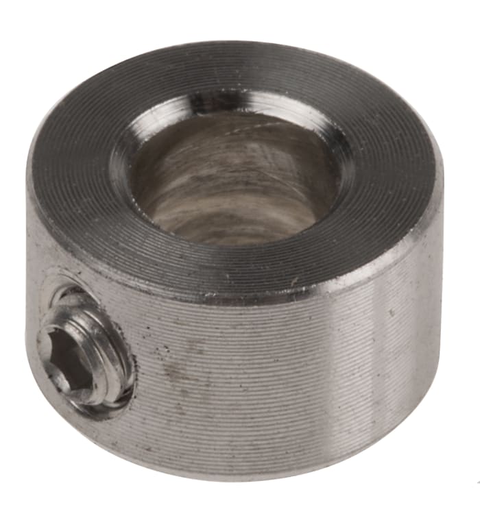 RS PRO Shaft Collar, One Piece, Set Screw, Bore 5mm, OD 10mm, W 6mm, Stainless Steel