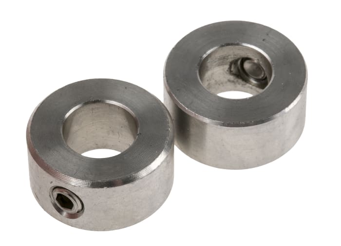 RS PRO Shaft Collar, One Piece, Set Screw, Bore 10mm, OD 20mm, W 10mm, Stainless Steel