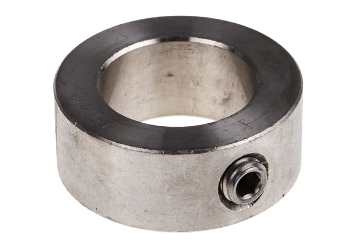 RS PRO Shaft Collar, One Piece, Set Screw, Bore 25mm, OD 40mm, W 16mm, Stainless Steel