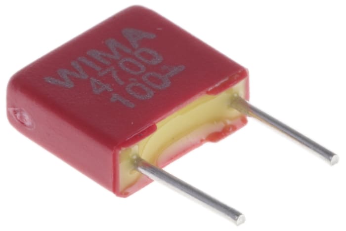Condensador de película WIMA, 4.7nF, ±20%, 63 V ac, 100 V dc, Montaje en orificio pasante