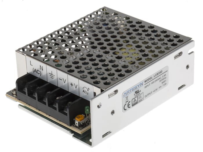 Artesyn Embedded Technologies Desktop Power Supply, LCB35D, 3.3V dc, 7A, 23W, 1 Output, 125 → 373 V dc, 88