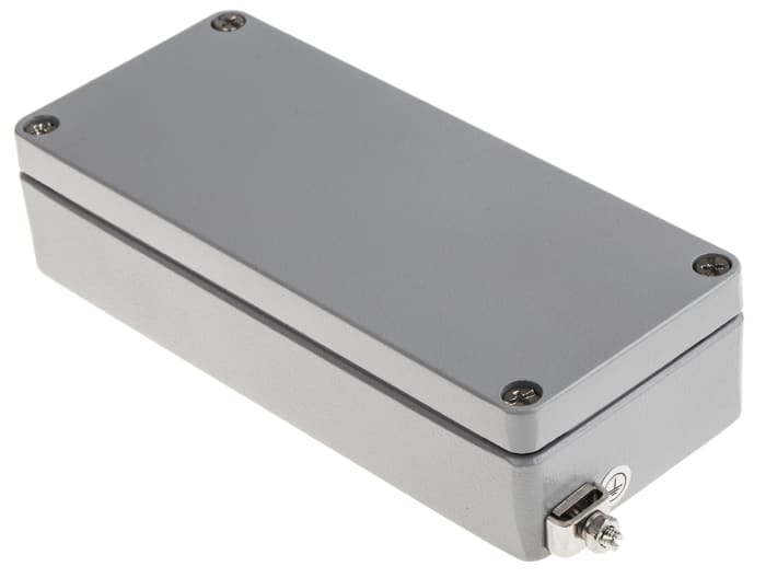 RS PRO Grey Aluminium Enclosure, IP65, IP66, IP67, IP68, Grey Lid, 34 x 150 x 64mm