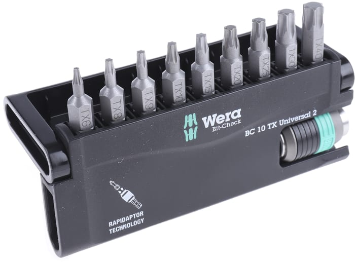 5057115001 Wera Wera Impact Bit Set 10 Pieces, Hexagon, Torx 123