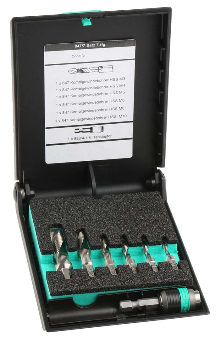 05104651001 Wera Wera 7 Piece Twist Drill Bit Set for Metal 8.5