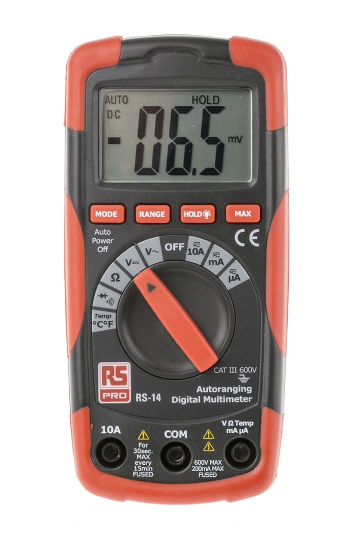 Multimètre RS14 RS PRO Portable, 600V c.a. 10A c.a.