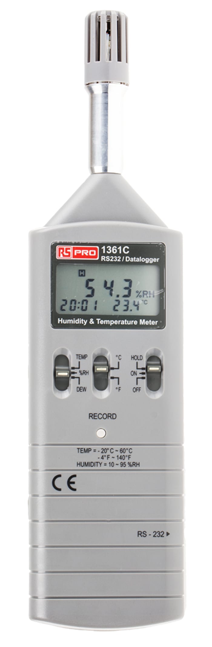 RS PRO 1361C Temperature & Humidity Data Logger, RS232, 1 Input Channel(s)