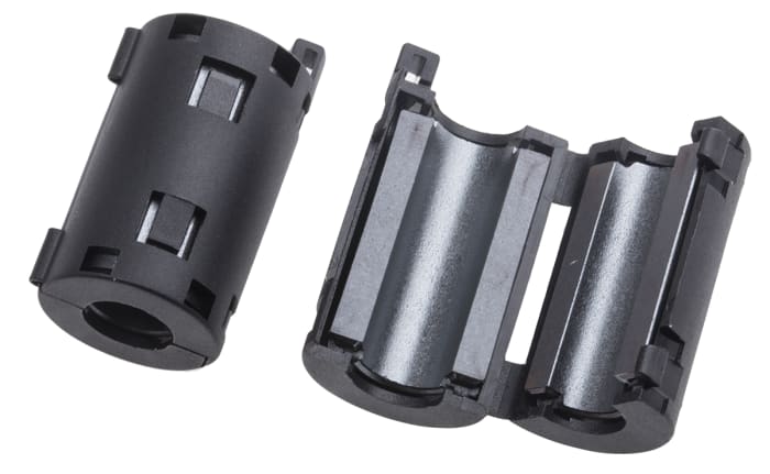 RS PRO Openable Ferrite Clamp, 17 x 30 x 15mm, For Computer Peripherals, Digital TV, Internal & External Power Cables,