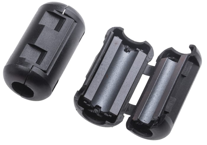 RS PRO Openable Ferrite Clamp, 19.5 x 35 x 18mm, For Computer Peripherals, Digital TV, Internal & External Power