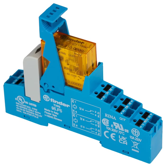 48.P5.8.110.0060SPA Finder | Finder 48 Series Interface Relay, DIN Rail ...