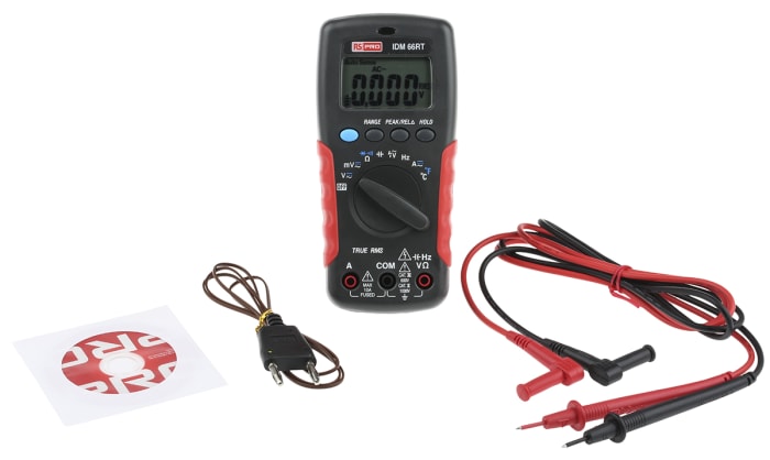 RS PRO IDM66RT Handheld Digital Multimeter, True RMS, 10A ac Max, 10A dc Max, 1000V ac Max