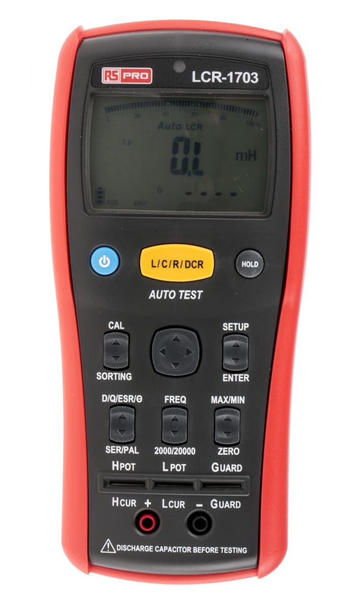 RS PRO RS PRO LCR1703 Handheld LCR Meter 20mF, 200 MΩ, 20000H 123