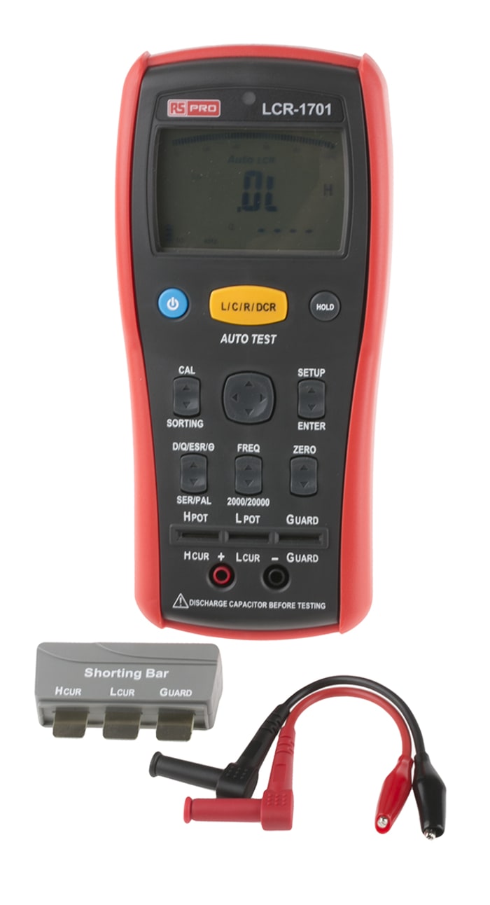 RS PRO RS PRO LCR1701 Handheld LCR Meter 20mF, 200 MΩ, 20000H 1233255 RS Components