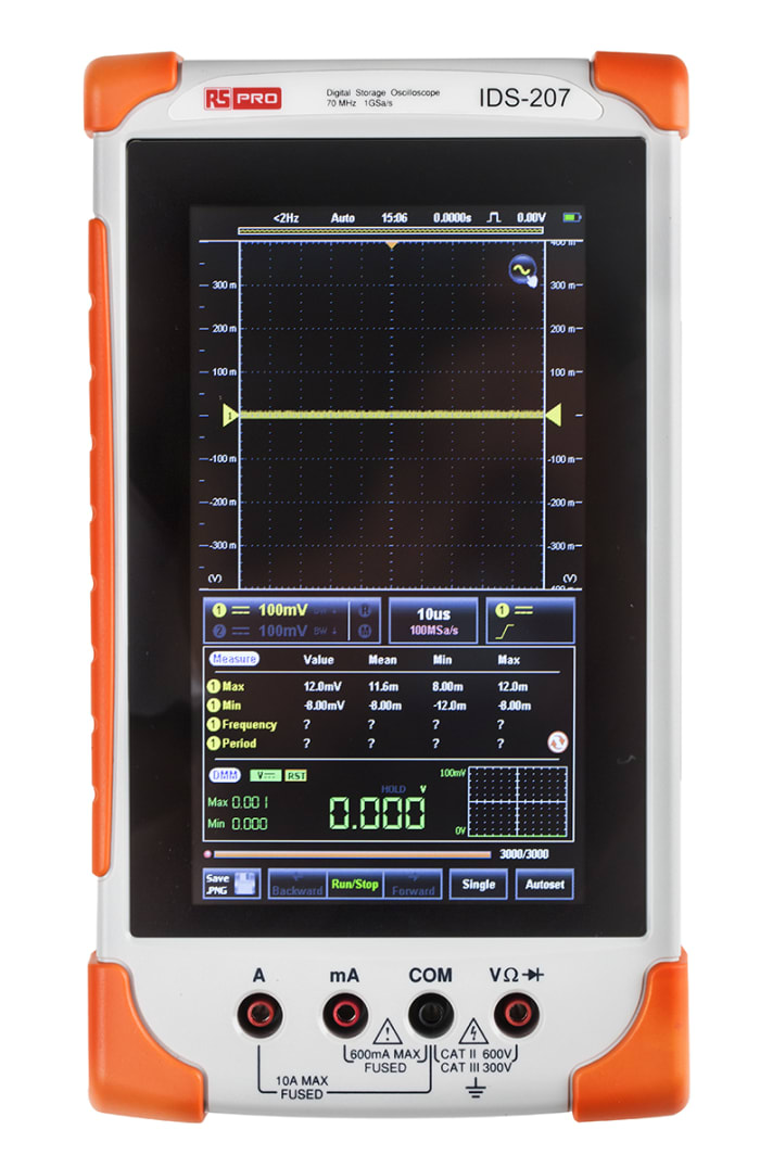 RS PRO IDS207, 70MHz Handheld Oscilloscope, 2 Analogue Channels