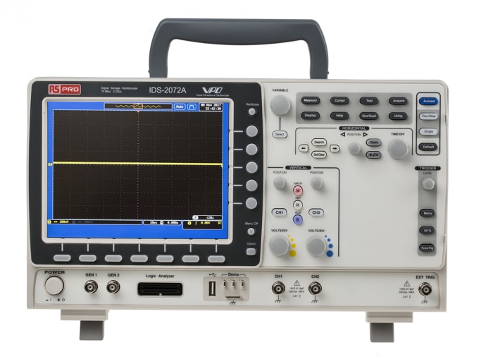 RS PRO IDS2072A, 70MHz Bench Oscilloscope, 2 Analogue Channels