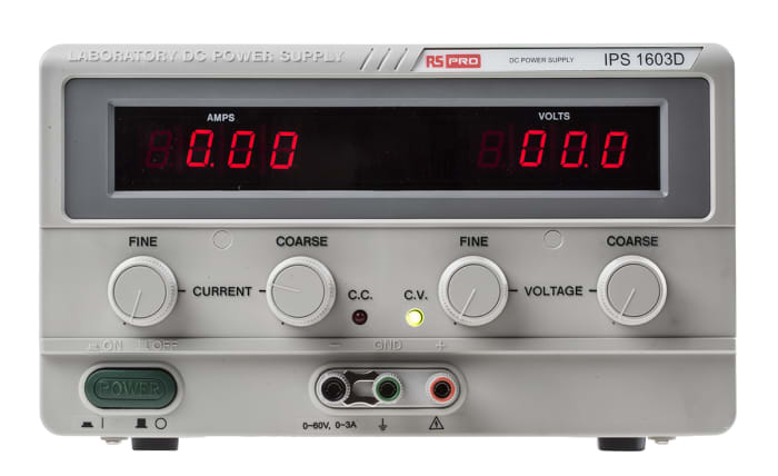 RS PRO Digital Bench Power Supply, 0 → 60V dc, 0 → 3A, 1-Output, 180W - RS Calibrated