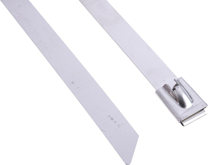 RS PRO Cable Tie, Roller Ball, 520 mm x 12mm, Silver Stainless Steel