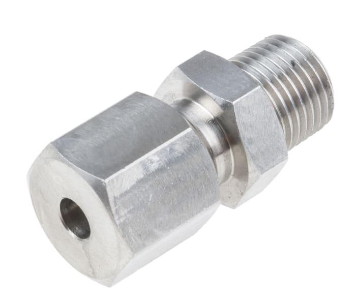 RS PRO 1/8 NPT Compression Fitting for Use with Thermocouple or PRT Probe, 4mm Probe, RoHS Compliant Standard