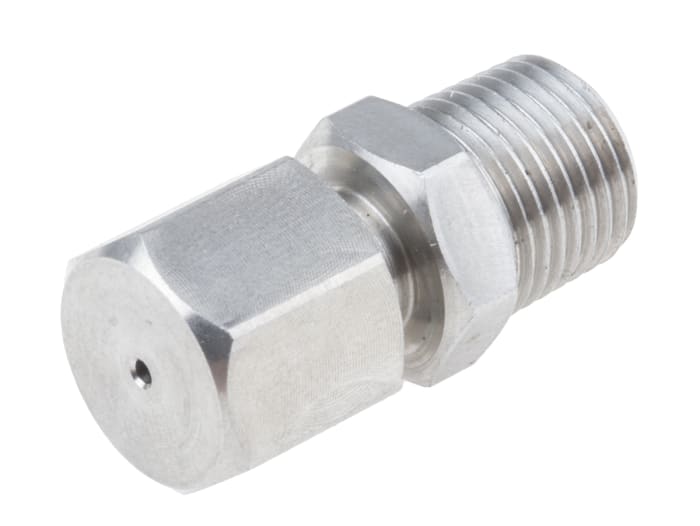 RS PRO 1/8 NPT Compression Fitting for Use with Thermocouple or PRT Probe, 1mm Probe, RoHS Compliant Standard
