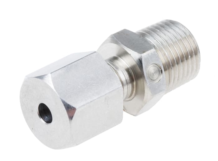 RS PRO 1/8 NPT Compression Fitting for Use with Thermocouple or PRT Probe, 3mm Probe, RoHS Compliant Standard