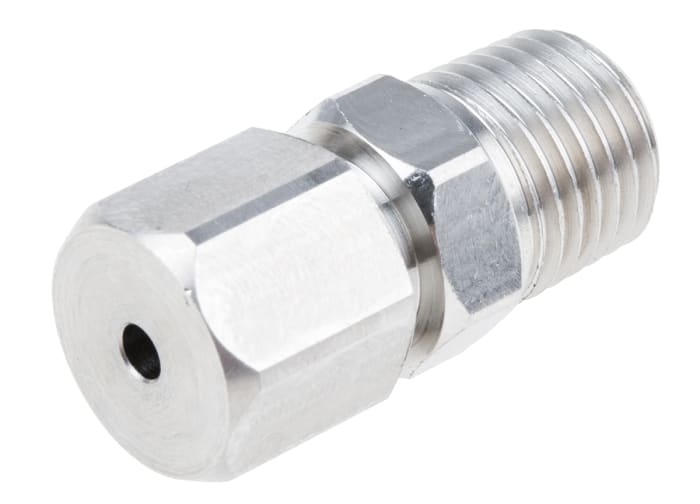 RS PRO 1/4 NPT Compression Fitting for Use with Thermocouple or PRT Probe, 3mm Probe, RoHS Compliant Standard