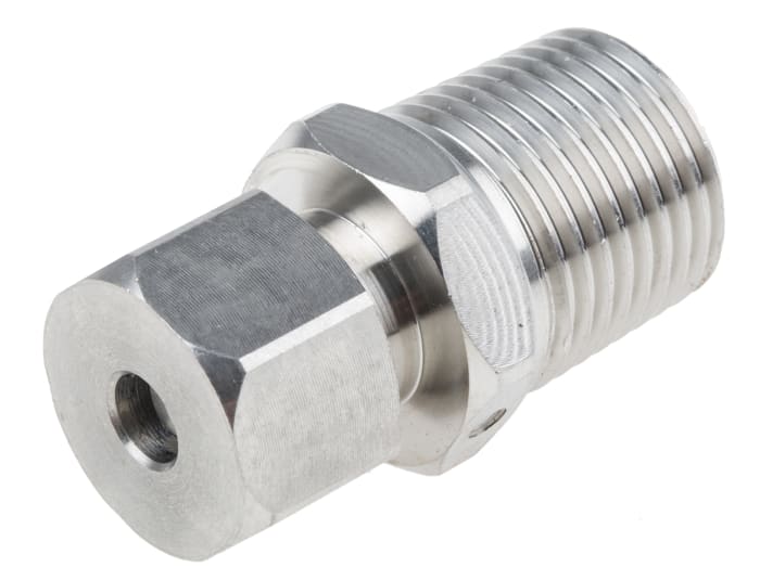 RS PRO 1/2 NPT Compression Fitting for Use with Thermocouple or PRT Probe, 6mm Probe, RoHS Compliant Standard